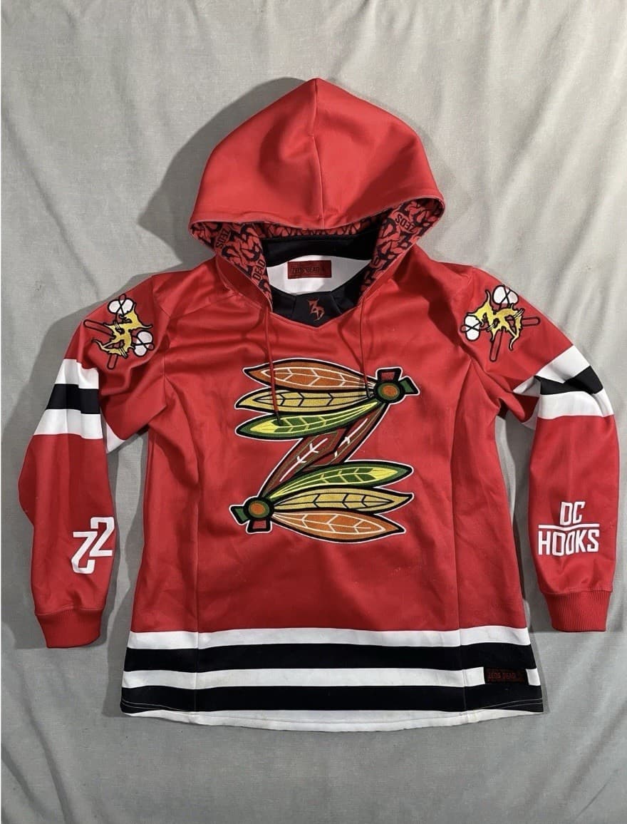 Hoodie Hockey Hooded Jersey Pullover Feathered Z