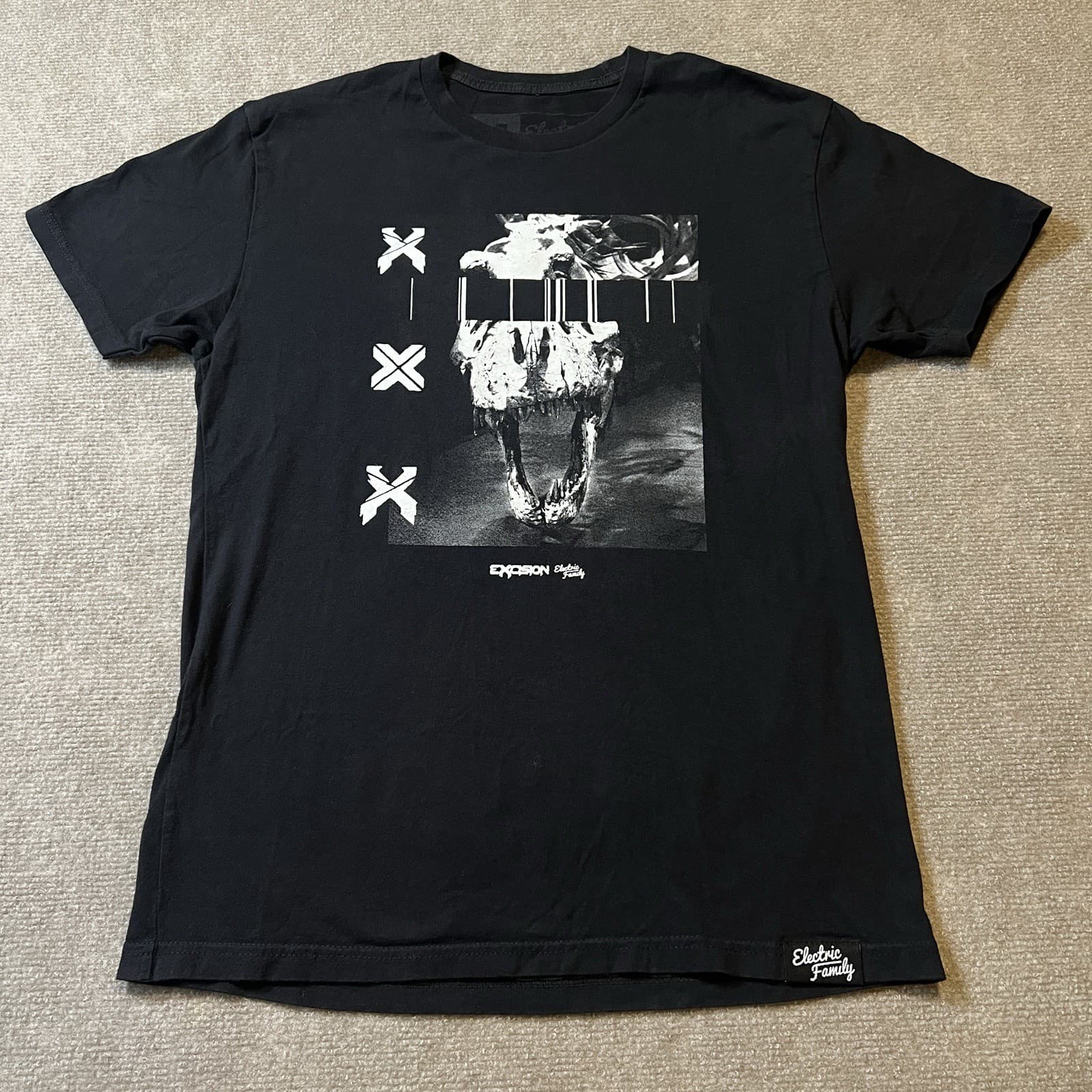 Electric Family Excision Shirt Black Double Sided Men’