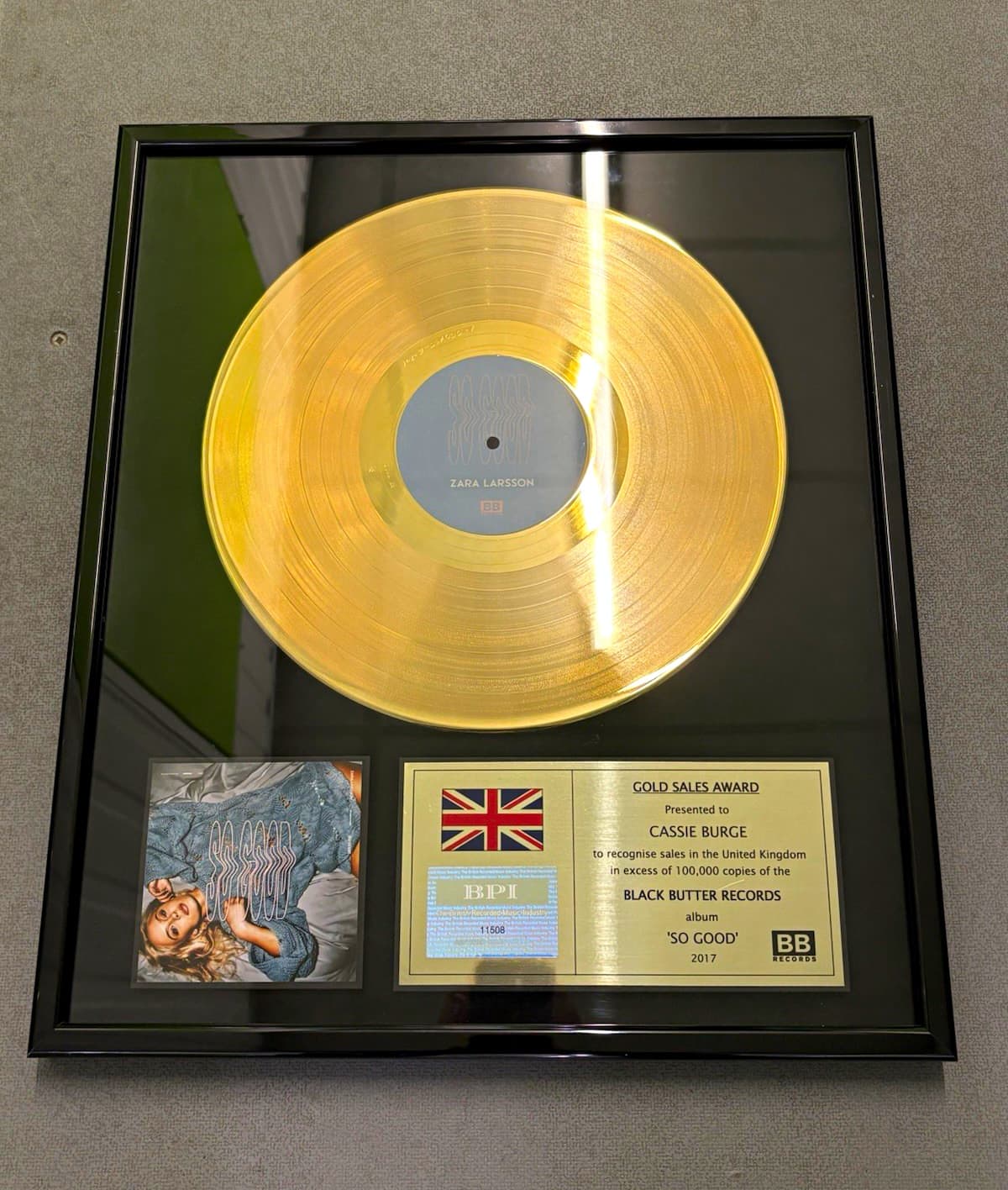 So Good Bpi Gold Sales Award Presentation Disc Framed Display 2017