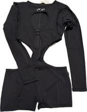 Long Sleeve Zipper Back Cut Out Bodysuit