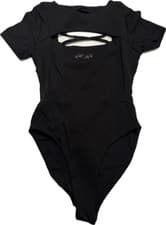 Short Sleeve Strings Back Bodysuit