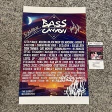 SVDDEN DEATH SLANDER LSDREAM KAI WACHI SIGNED BASS CANYON 12x18 PHOTO JSA COA The Gorge