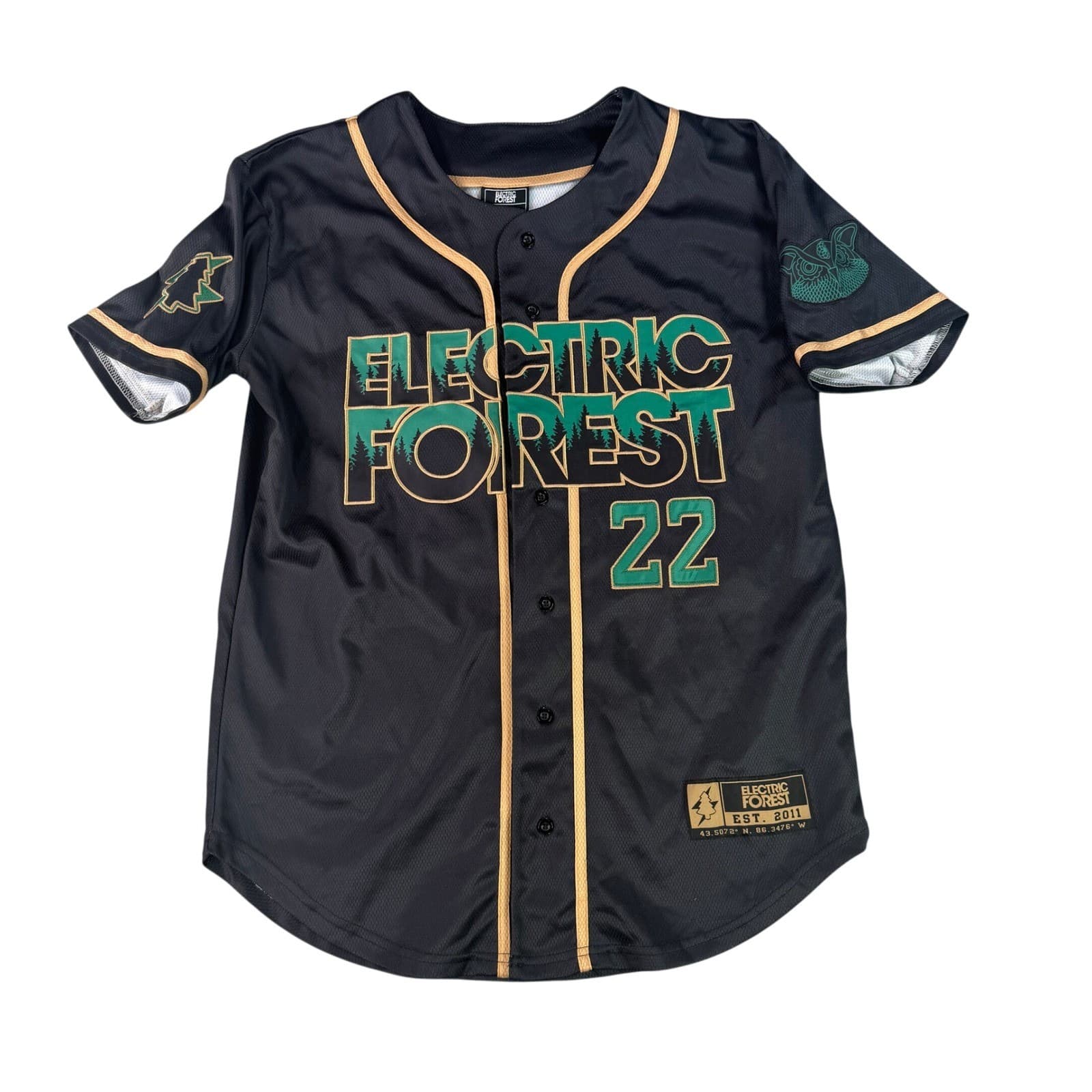 Electric Forest Baseball Jersey Black 2022 Elev808 Designs
