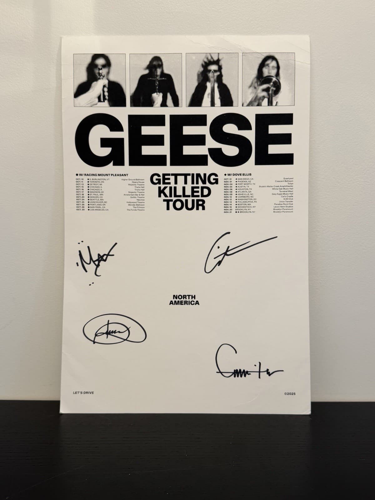Getting Killed North America Tour Poster