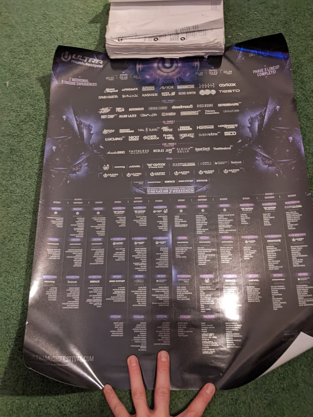 Ultra 2013 Official Poster - Tiesto Avicii Bassnectar Deadmau5   Great Condition