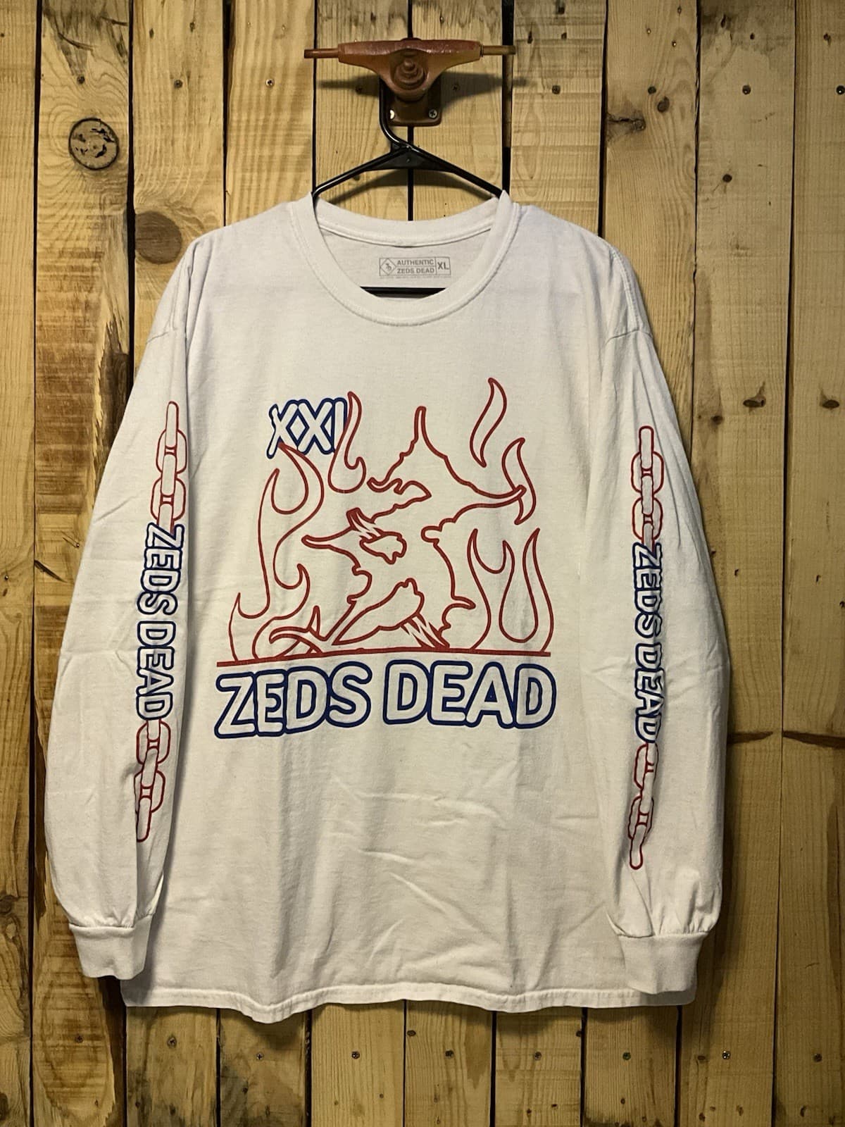 Zeds Dead 2021 Deadbeats Tour The Revival Deadrocks VII White Long Sleeve