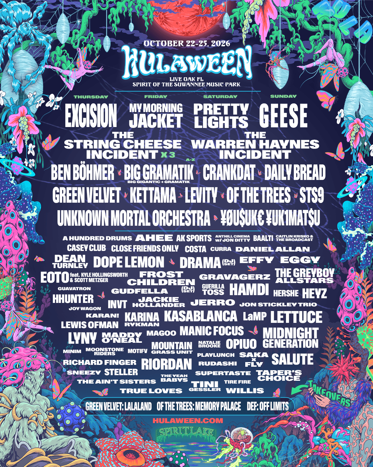 Hulaween 2026 lineup poster