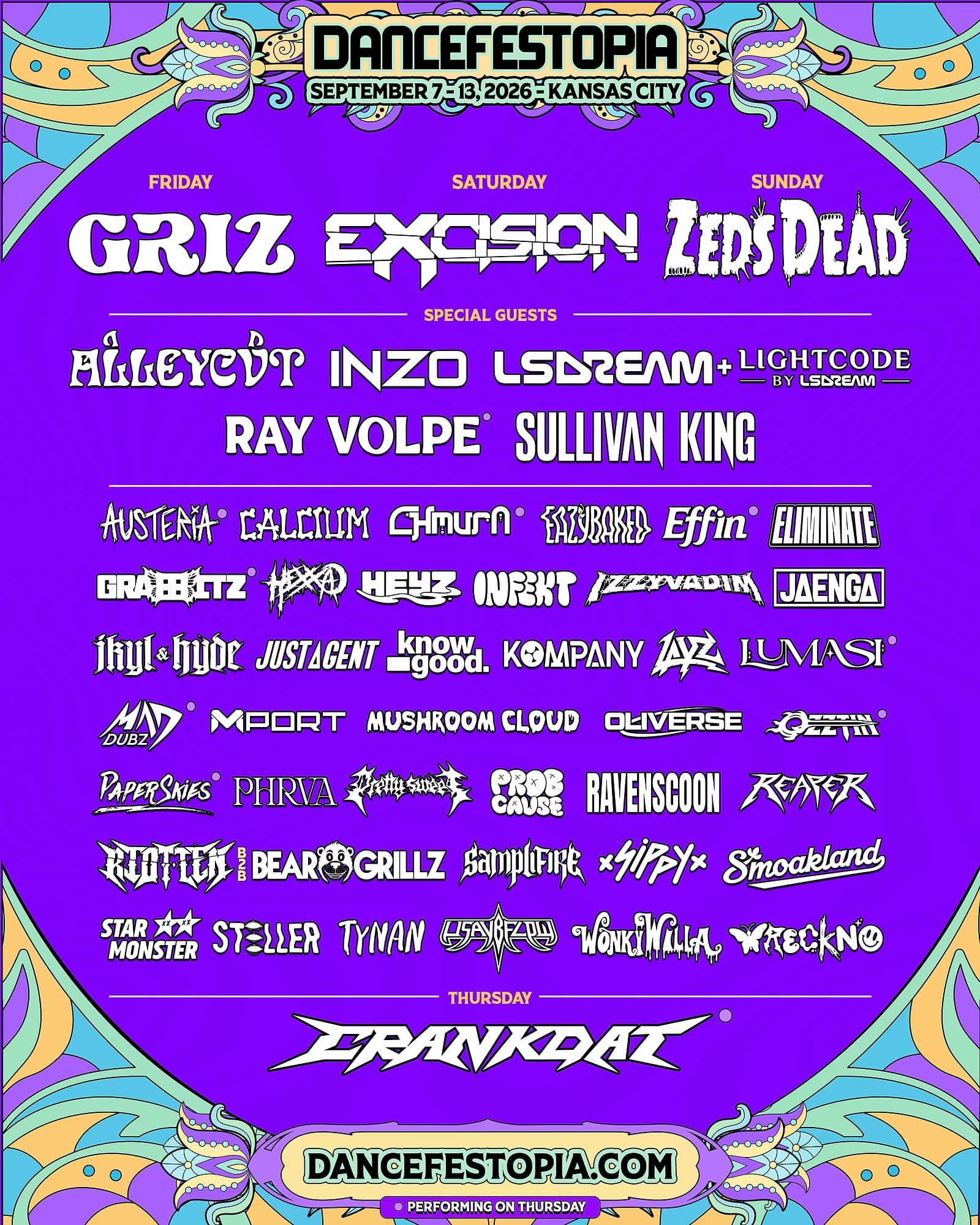 Dancefestopia 2026 lineup poster
